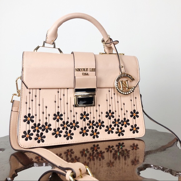 Nicole Lee Handbags - Nicole Lee Floral Embroidery Satchel Handbag